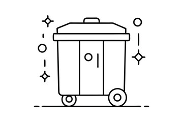 Clean Wheeled Bin Waste Disposal Sanitation Hygiene Container