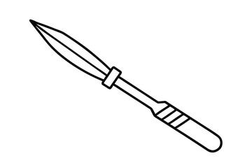 Line art illustration of a medical surgical scalpel knife