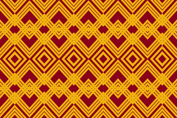Gold,yellow , Geometric, seamless,pixel traditional ethnic, thai pattern, fabric pattern for textiles, rugs, wallpaper, clothing, sarong, batik, print, background, cover, illustration, vector.