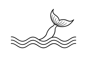 Ocean Waves Mermaid Tail Design, Aquatic, Underwater, Sea, Marine