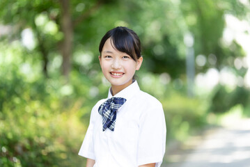 中学生のポートレート