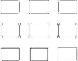 Monochrome simple horizontal frame set