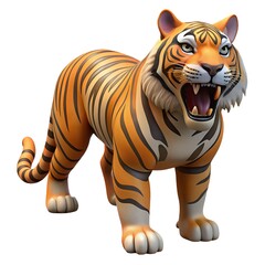 Fototapeta premium 3D tiger on white background