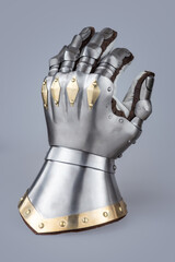 Polished Steel Hourglass Gauntlets for Medieval Knight