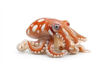 Fototapeta premium An Art Nouveau style cuttlefish, isolate on white background, characterized by flowing lines and elegance.