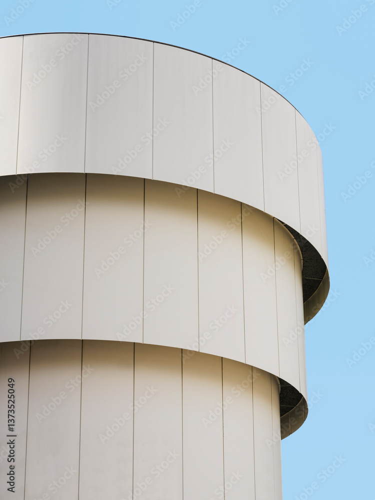 Poster Metal curve facade Architecture details Modern building minimal design