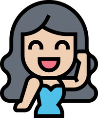 model Illustration on a white background.