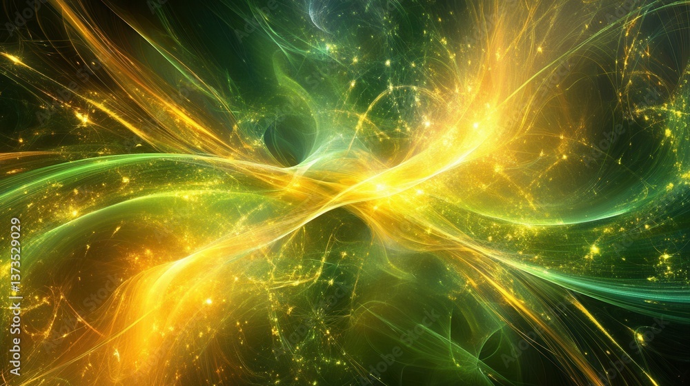 Poster digital particles wave and light abstract background with swirling digital waves, high resolution
