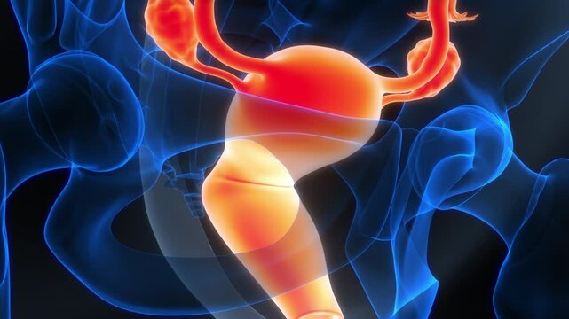 Female Reproductive System Anatomy Animation Concept