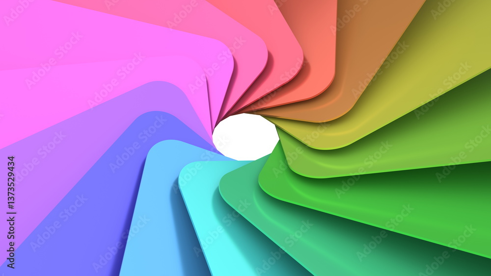 Poster vibrant colors swirl together in a mesmerizing spiral pattern, showcasing a spectrum that flows smoo