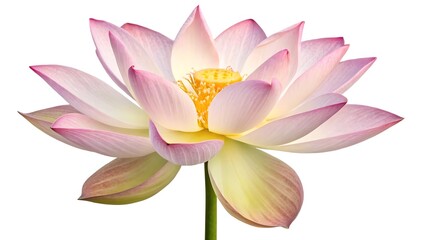 Fototapeta premium Beautiful Pink Water Lily Blooming Against a Clear Blue Sky Perfect for Nature and Wellness Themes