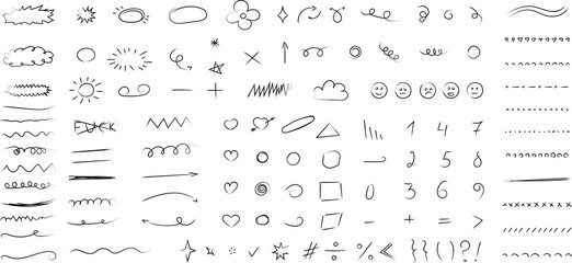 Hand drawn doodle brush lines image