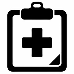 Obraz premium a-black-silhouette-of-a-clipboard-with-a-health