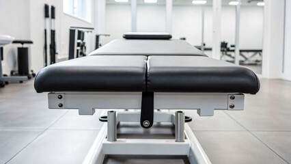 Modern Treatment Table in a Bright and Spacious Rehabilitation Center Interior