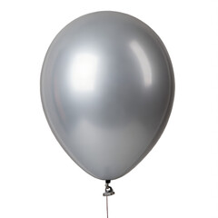 Silver balloon isolation on transparent background