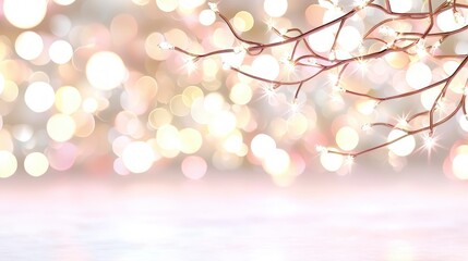 Sparkling Fairy Lights  Bokeh Background  Festive Decor  Dreamy Glow  Elegant Design