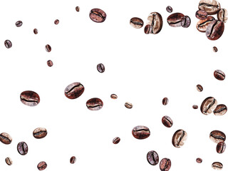 coffee beans falling