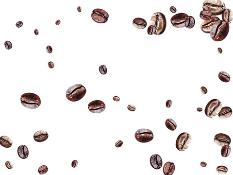 coffee beans falling