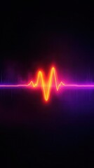 Vibrant Neon Soundwave on Black Background