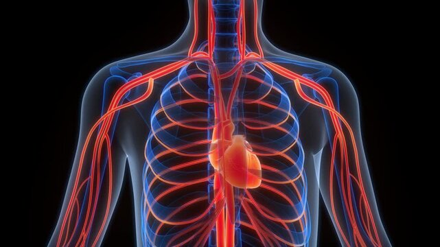 Human Circulatory System Heart Anatomy Animation Concept