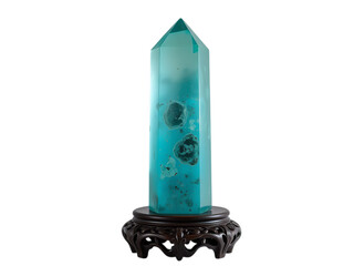 Captivating Aqua Aura Quartz Crystal Sculpture