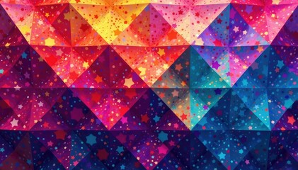 Intricate tessellation of geometric shapes in vibrant hues , decor, mosaic, square
