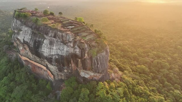 Sigiriya Rock from aerial view