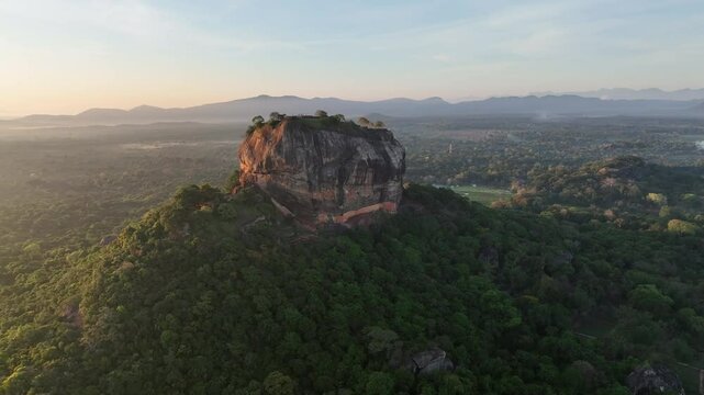 Sigiriya Rock from aerial view