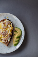 Fresh sandwich with avocado and egg