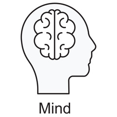 Mind Icon, Unlocking the Power of the Mind, The Mind A Gateway to Infinite Possibilities, vector