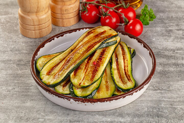 Grilled young zucchini for snack