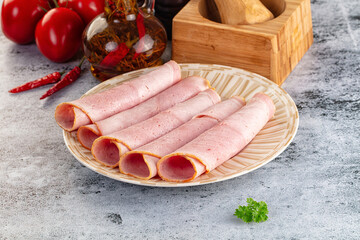 Pork ham roll snack appetiser