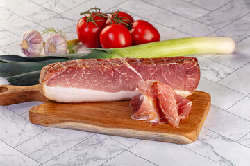 Dry parma pork meat piece