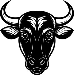 elegance-drawing-art-buffalo-cow-ox-bull-head-logo 