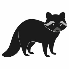 flat-raccoon--silhouette-vector-illustration