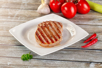 Grilled tuna steak fillet medallion