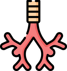 bronchus Illustration on a white background.