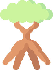 cassava root Illustration on a white background.