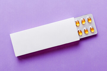 Blank White Product Package Box Mock-up. Open blank medicine drug box with blister top view