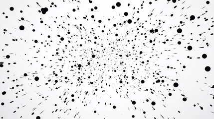 Abstract ink splatter design with dynamic black dots