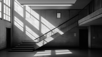 Obraz premium Geometry of shadows and light in architecture