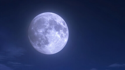Fototapeta premium bright full moon illuminates night sky beautifully
