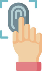 fingerprint scan Illustration on a white background.