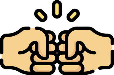 fist bump Illustration on a white background.