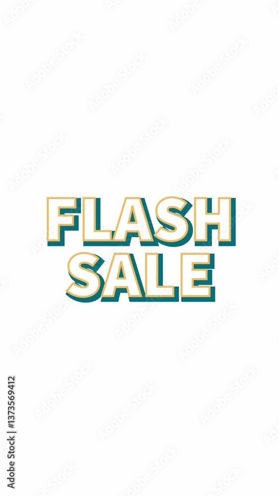 Poster flash sale bold typography with retro styling 2d text vertical animation. promoting limited-time off