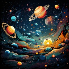 Naklejka premium A High-Quality Vector Illustration of a Galaxy in Dynamic Motion