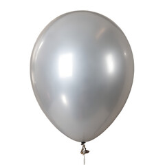 Silver balloon isolation on transparent background
