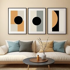 Neutral Mid-Century Modern Minimalist Wall Art Print