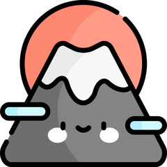 fuji mountain Illustration on a white background.