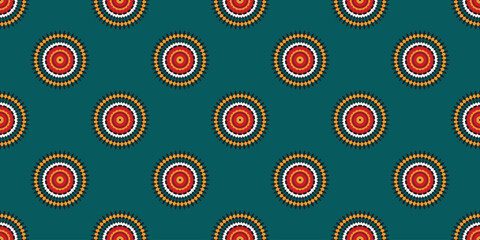 African ethnic traditional native pattern. Seamless pattern beautiful Kitenge, chitenge, dutch wax, and Ankara style. Design for carpet, wallpaper, clothing, wrapping, fabric, cover, dress. Vector